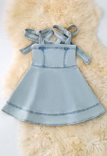 Light Blue A Line Girls Dress