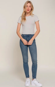 Short Sleeve Crew Neck Crop Top