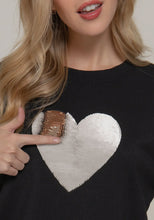 Load image into Gallery viewer, Long Sleeve Crew Neck Sequin Detail Inner Fleece Sweatshirt