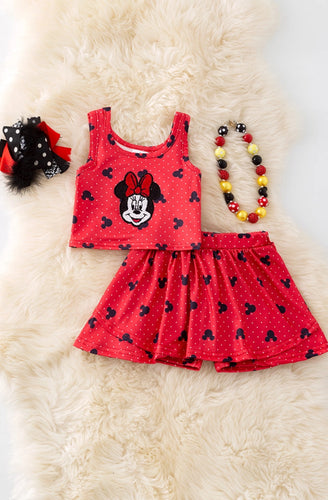 Character Red Top & Skort Set
