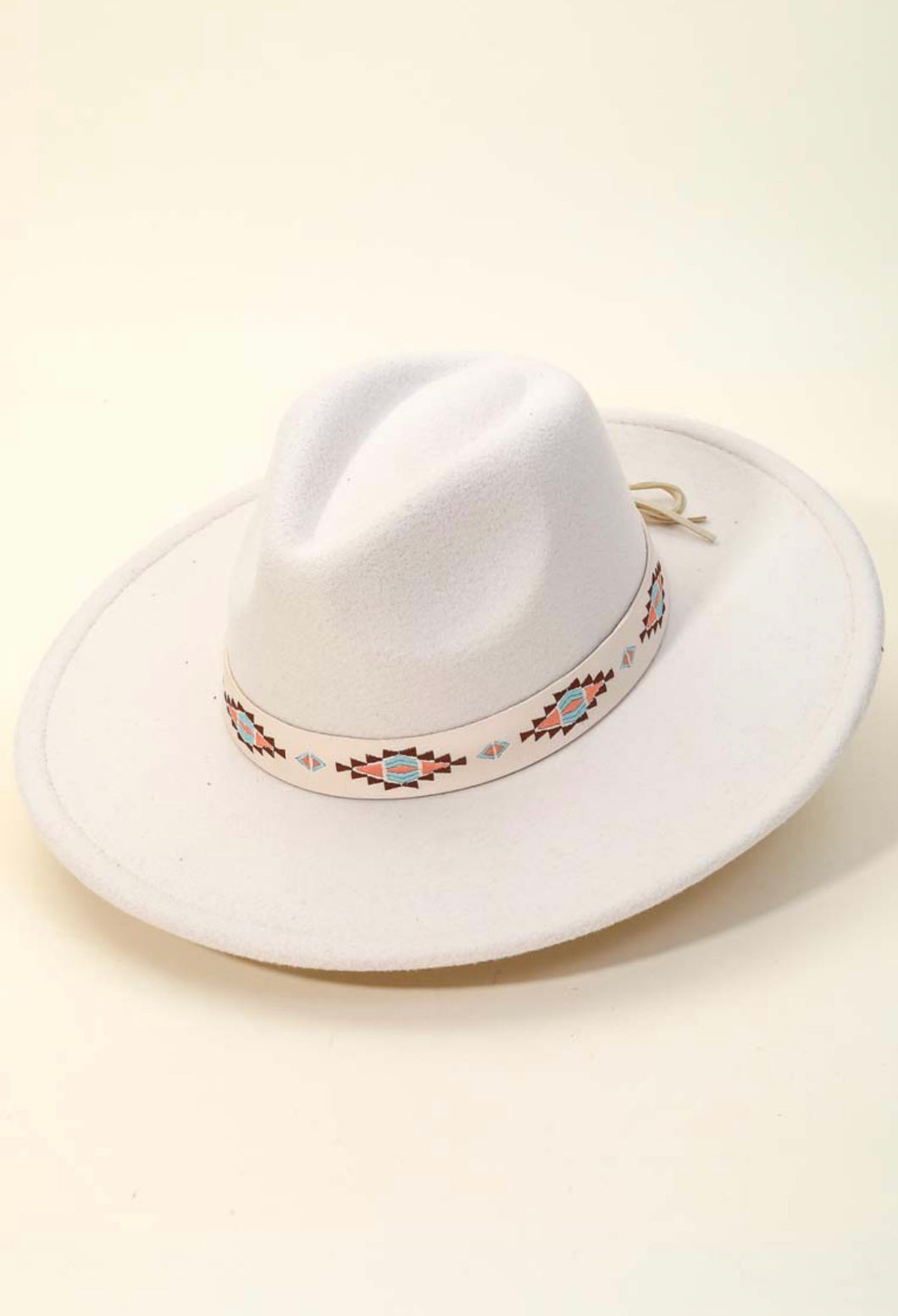 Boho Tribal Pattern Strap Fedora Hat