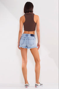 High Rise Ultra Stretch Shorts - Sneak Peek Denim