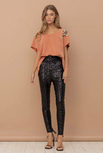 Load image into Gallery viewer, Sequin Stretch Skinny Leggings