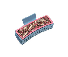 Load image into Gallery viewer, Crimson Sands Hair Comb Clip *Hand-Tooled*