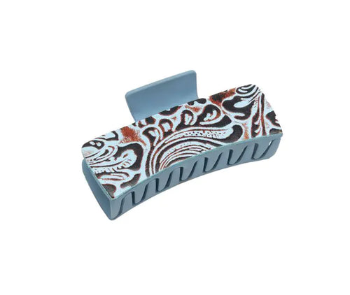 Crimson Sands Hair Comb Clip *Turquoise Embossed*