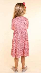 Girls’ Glam-ulous Pink Leopard Midi Dress