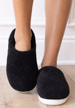Load image into Gallery viewer, Plushy Bliss Black Slippers