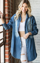 Load image into Gallery viewer, Washed Denim Long Shirt