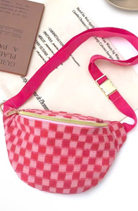 Checkered Crossbody Sling Belt Bag