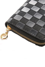 Load image into Gallery viewer, Checkered Monogram Vegan Leather Long Wallet