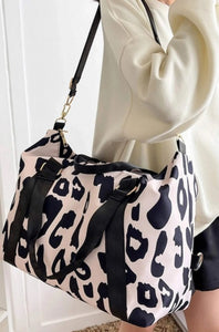 Leopard Print Weekender Travel Duffle Bag