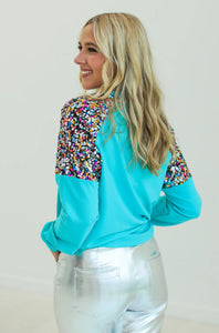 Merry Turquoise Sweatshirt