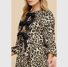Load image into Gallery viewer, Print Woven Ribbon Tie Short Dress