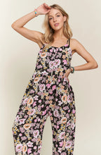 Load image into Gallery viewer, Front Button Detail Floral Cami Jumpuit