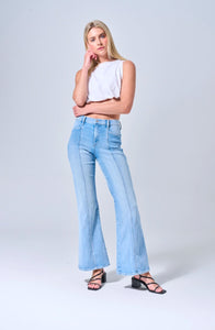 High Rise Ultra Stretch Flare with Center Seams - Sneak Peek Denim