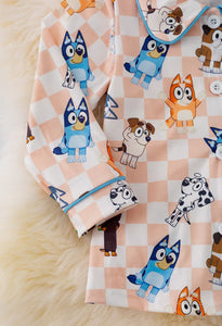 Character Checkered Printed Pajama Set