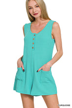 Load image into Gallery viewer, Corded Rib Sleeveless Romper With Pockets