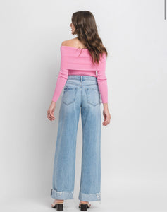 Kris 2 Cuffed Baggy Wide Leg Jeans