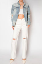 Load image into Gallery viewer, Distressed Vintage Wash Denim Jacket