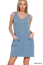 Load image into Gallery viewer, Corded Rib Sleeveless Tank Mini Dress With Pockets