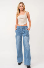 Load image into Gallery viewer, Oliver Knitted Denim Cropped Top