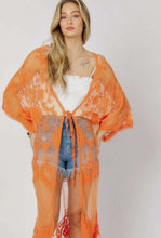 Load image into Gallery viewer, Plus Boho Sheer Lace Kimono Maxi Cardigan