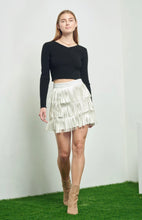 Load image into Gallery viewer, Western Faux Leather Fringe Mini Skirt
