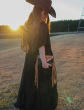 Load image into Gallery viewer, Breezy Off the Shoulder Sheer Maxi Dress-Black