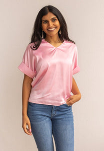 *Restock* Silk Elegance Pink Top