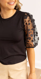 Eclipsed In Glamour Mesh Sleeve Top