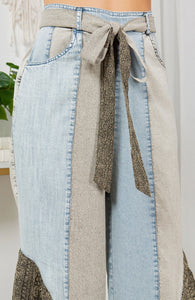 Wild West Lace Rhapsody Denim Lace Flare Pants
