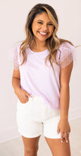 Load image into Gallery viewer, Tulle Sleeve Top, Lavender