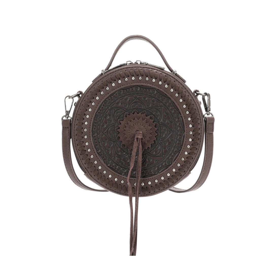 Wrangler Tooled Collection Canteen Bag/Crossbody - Coffee
