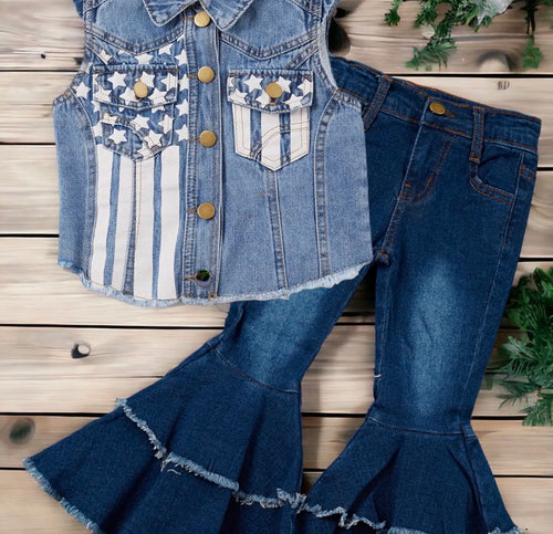 Patriotic Denim Vest