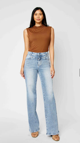 Jenny Front Yoke Light Wash Denim Jeans