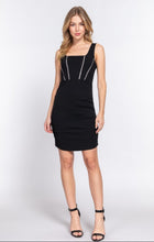 Load image into Gallery viewer, Sleeveless Rhinestone Bodycon Knit Mini Dress