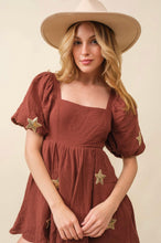 Load image into Gallery viewer, Star Patch Gauze Baby Doll Romper
