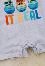 Load image into Gallery viewer, &quot;Peepin It Real&quot; Gray Printed Romper