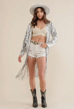 Load image into Gallery viewer, Sequin Fringe Star Back Cardigan