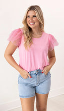 Load image into Gallery viewer, Tulle Sleeve Top, Pink