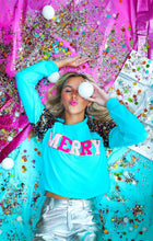 Load image into Gallery viewer, Merry Turquoise Sweatshirt