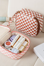 Load image into Gallery viewer, Checkered Cosmetic Makeup Travel Case