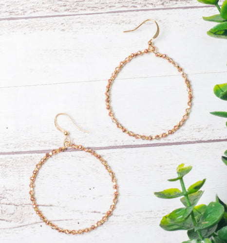 *Restock* Sprinkled With Love Rose Gold Beaded Hoops