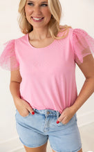 Load image into Gallery viewer, Tulle Sleeve Top, Pink