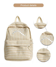 Load image into Gallery viewer, Coquette Bow Embroidered Checkered Backpack