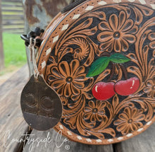 Load image into Gallery viewer, Wild Cherry Tooled Leather Canteen Purse Limited Edition