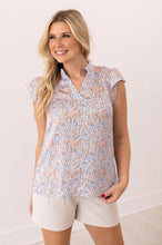 Load image into Gallery viewer, Abstract Blue &amp; Orange Top