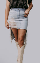 Load image into Gallery viewer, Plus Size High Low Denim Maxi Skirt