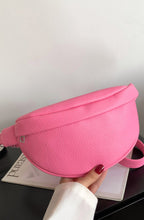 Load image into Gallery viewer, Pink Vegan Leather Crossbody Sling Bag