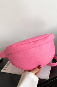 Pink Vegan Leather Crossbody Sling Bag